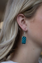 Load image into Gallery viewer, Checkered Rectangle Earrings - 1 1/2 inch drop
