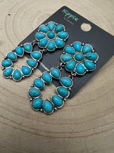 Load image into Gallery viewer, Faux Turquoise Cluster Post Earrings - 2 1/4 inch Statement Size