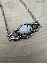 Load image into Gallery viewer, Faux White Buffalo Bar Necklace - 18 inch + 3