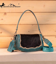 Load image into Gallery viewer, Montana West Cowhide Mini Shoulder Bag - Turquoise