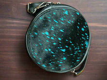 Load image into Gallery viewer, Small Canteen Bag - Black and Turquoise Metallic