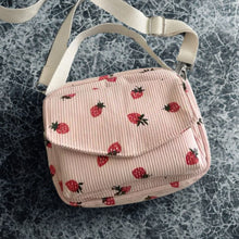 Load image into Gallery viewer, Strawberry Corduroy Crossbody Bag