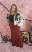 Load image into Gallery viewer, Rust Maxi Skirt With Drawstring Waist &amp; Pockets

