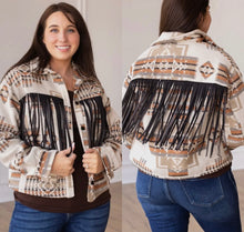 Load image into Gallery viewer, Aztec &amp; Fringe Shacket
