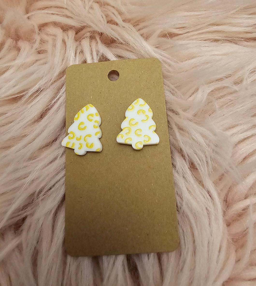 Beige & Yellow Tree 🎄 Earrings