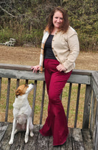 Load image into Gallery viewer, Burgundy 🔴 Bell Bottom Flare Zenna Jeans 👖
