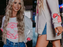 Load image into Gallery viewer, Merigold Kiss Sequin Embroidery Sweatshirt in Grey
