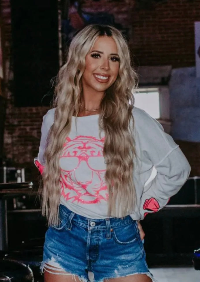 Merigold Kiss Sequin Embroidery Sweatshirt in Grey