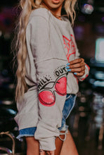 Load image into Gallery viewer, Merigold Kiss Sequin Embroidery Sweatshirt in Grey

