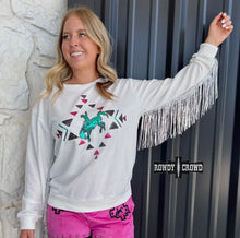 Load image into Gallery viewer, Rowdy Crowd Sequin &amp; Fringe Sweatshirt
