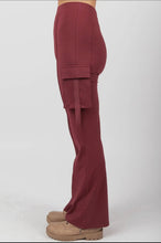 Load image into Gallery viewer, Burgundy Stretchy Cargo Pants 👖
