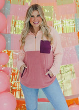 Load image into Gallery viewer, Fleece Color Block Pull Over With Pockets
