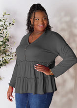 Load image into Gallery viewer, Charcoal Grey ⚪️ Flowy Long Sleeve Top
