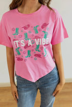 Load image into Gallery viewer, It’s A Vibe Cowgirl Boot V Shirt
