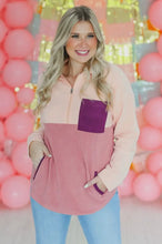 Load image into Gallery viewer, Fleece Color Block Pull Over With Pockets
