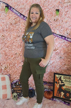 Load image into Gallery viewer, Olive Green Joggers With Cargo Pockets &amp; Drawstring Waist
