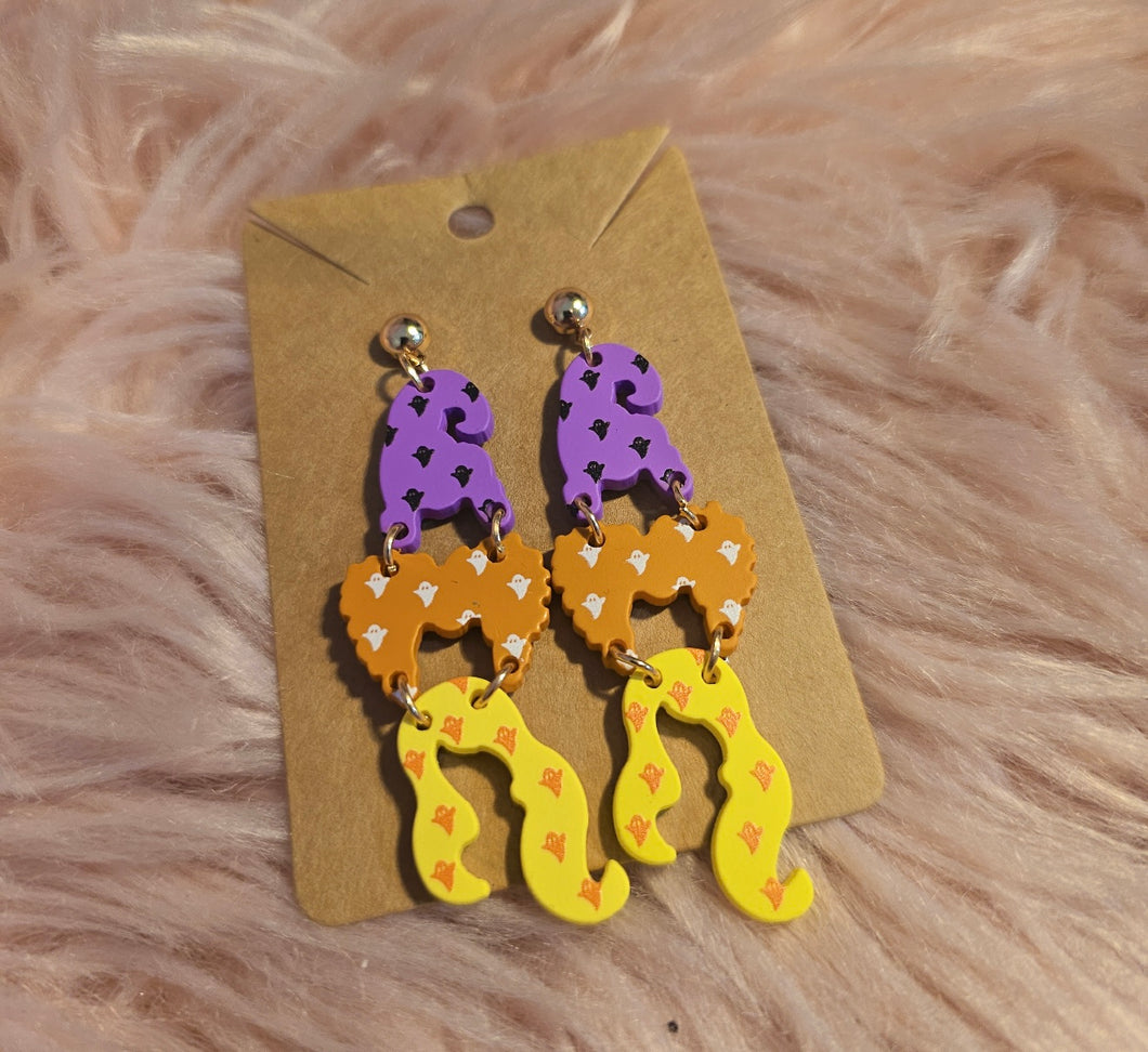 Wooden Hocus Pocus Head Outline Earrings