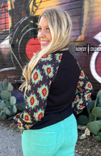 Load image into Gallery viewer, Black Aztec Long Sleeve Shirt With Pocket
