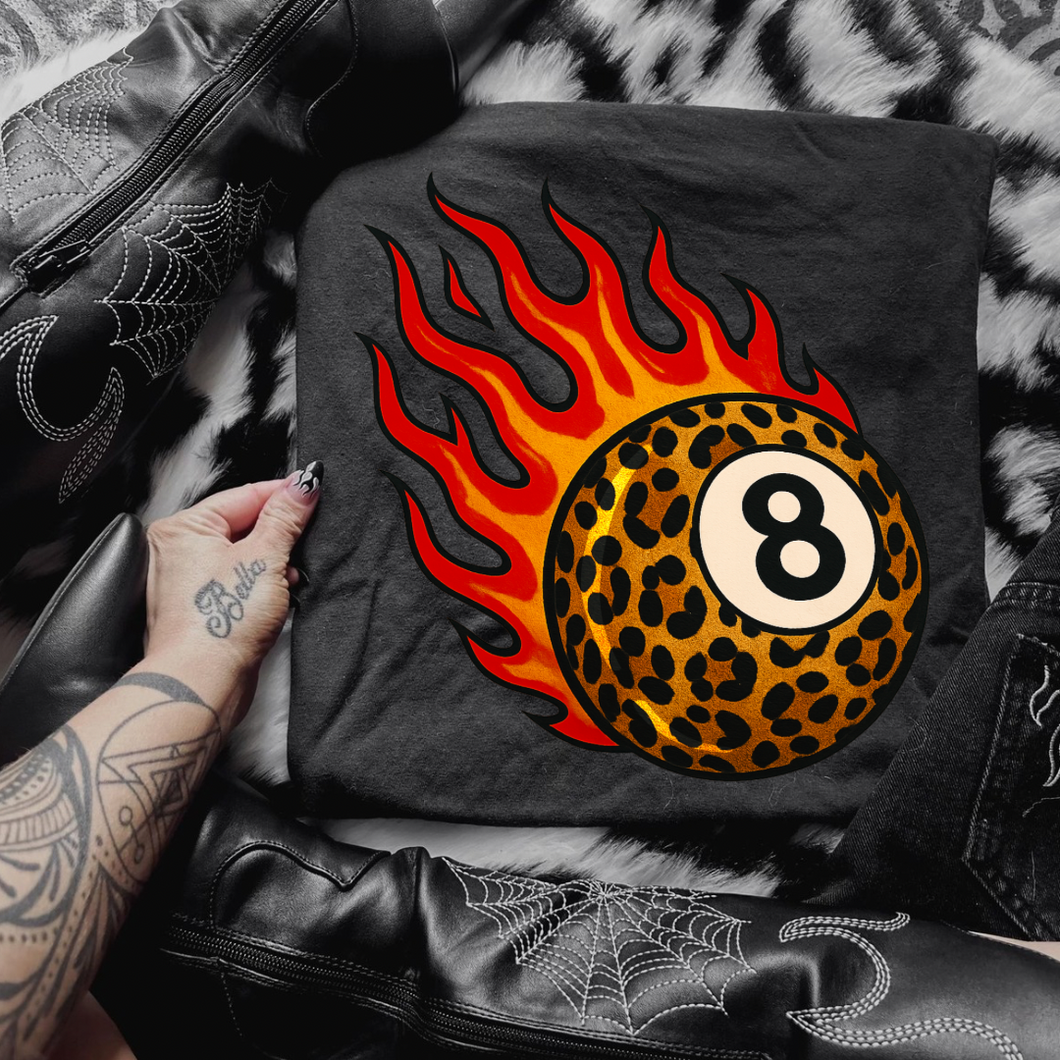 Flaming 8Ball Graphic Tee