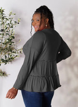 Load image into Gallery viewer, Charcoal Grey ⚪️ Flowy Long Sleeve Top

