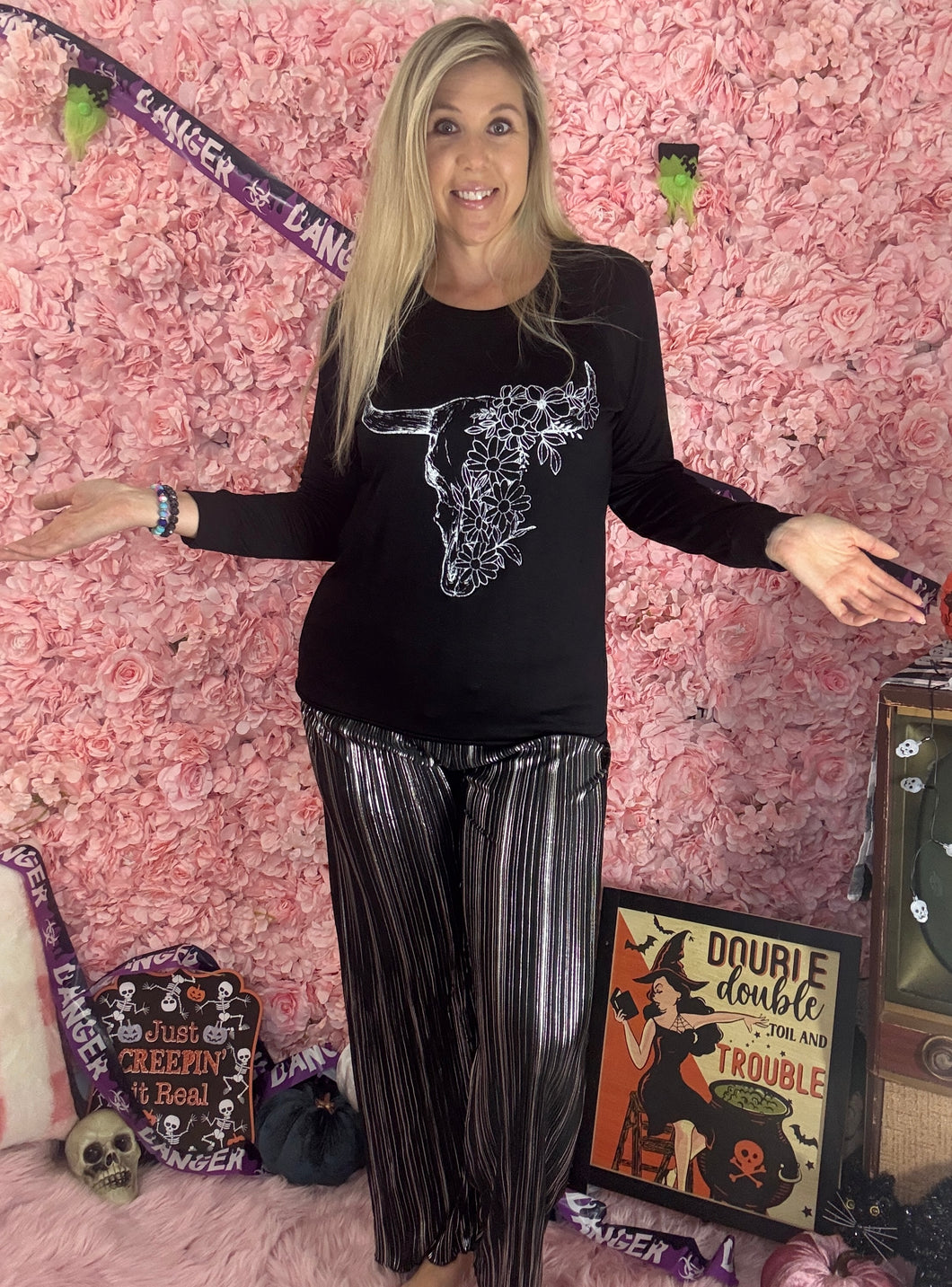 Rowdy Crowd Western Flare Drawstring Pants