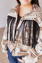 Load image into Gallery viewer, Aztec &amp; Fringe Shacket
