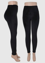 Load image into Gallery viewer, Black Velvet Leggings With Elastic Waist
