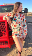 Load image into Gallery viewer, Comfortable Long Sleeve &amp; Short Set With Stars &amp; Western Prints
