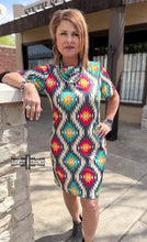 Load image into Gallery viewer, Colorful Aztec Print T-Shirt Dress
