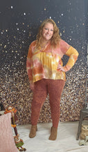 Load image into Gallery viewer, Tie Dye Waffle Knit Top With Criss Cross Front &amp; Hood
