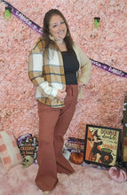 Load image into Gallery viewer, Tan 🟤 &amp; Plaid Button Up Shirt
