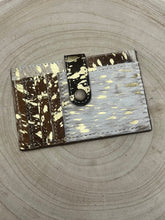 Load image into Gallery viewer, Cowhide Credit Card Wallet - Acid Wash Gold
