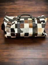 Load image into Gallery viewer, Cowhide Patch Duffle Bag
