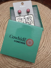 Load image into Gallery viewer, Dolly Card Theme Dangle Earrings with Pink Stone - 2 1/2 inch drop
