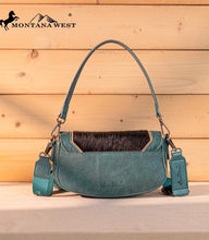 Load image into Gallery viewer, Montana West Cowhide Mini Shoulder Bag - Turquoise
