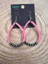 Load image into Gallery viewer, Western Teardrop Earrings with Pink Stones - 2 1/2 inch drop
