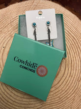 Load image into Gallery viewer, Western Turquoise Guitar Dangle Earrings - 2 inch drop
